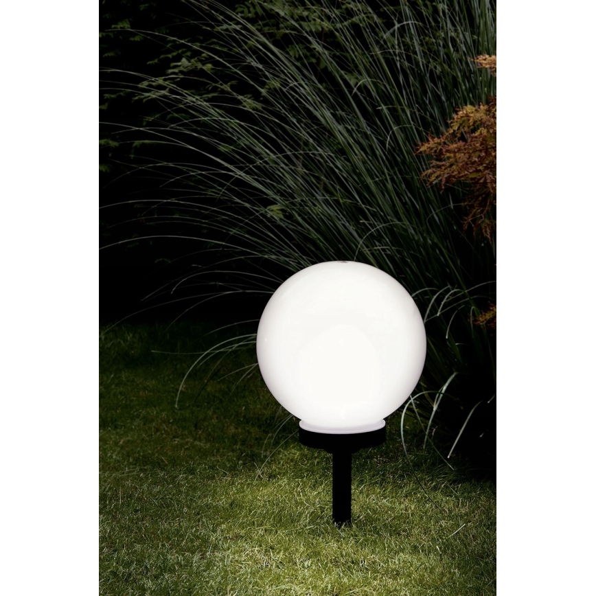 LED solarna lampa LED/1,2V 6500K 200 mAh, prečnik 30 cm, IP44, bela/crna