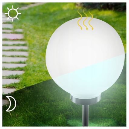LED solarna lampa LED/1,2V 6500K 200 mAh, prečnik 30 cm, IP44, bela/crna