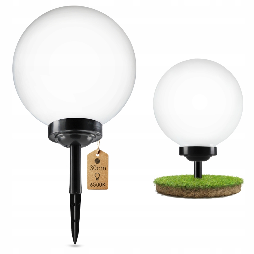 LED solarna lampa LED/1,2V 6500K 200 mAh, prečnik 30 cm, IP44, bela/crna