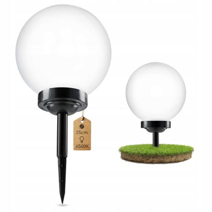 LED solarna lampa LED/1,2V 6500K 200 mAh prečnika 25 cm IP44 bela/crna
