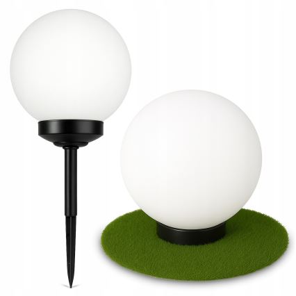 LED solarna lampa LED/1,2V 6500K 200 mAh prečnika 25 cm IP44 bela/crna