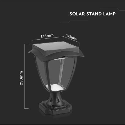LED solarna lampa LED/2W/3,7V 3000/6000K IP65 2200 mAh