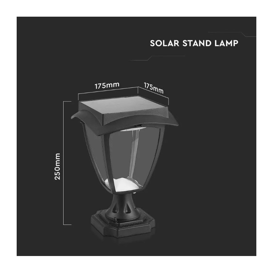 LED solarna lampa LED/2W/3,7V 3000/6000K IP65 2200 mAh