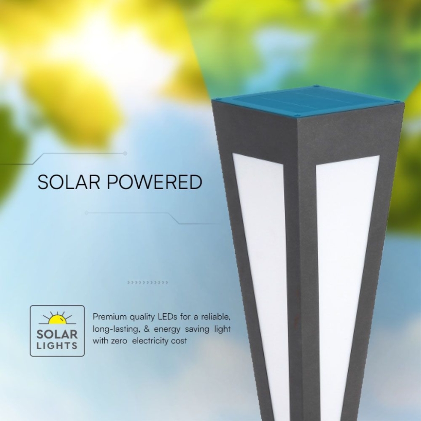 LED solarna lampa LED/2W/3,7V IP65 3000K 2600 mAh crna + daljinski upravljač
