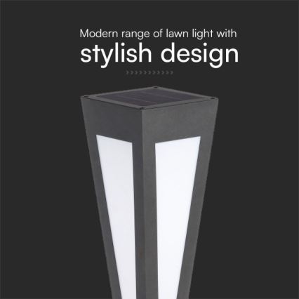 LED solarna lampa LED/2W/3,7V IP65 3000K 2600 mAh crna + daljinski upravljač