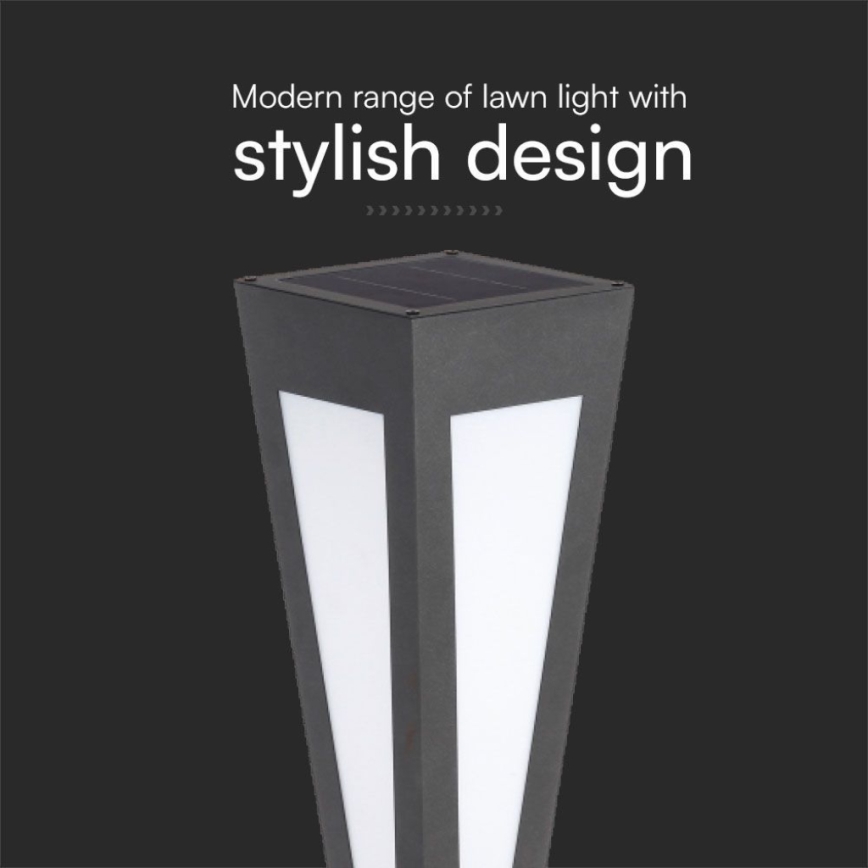 LED solarna lampa LED/2W/3,7V IP65 3000K 2600 mAh crna + daljinski upravljač