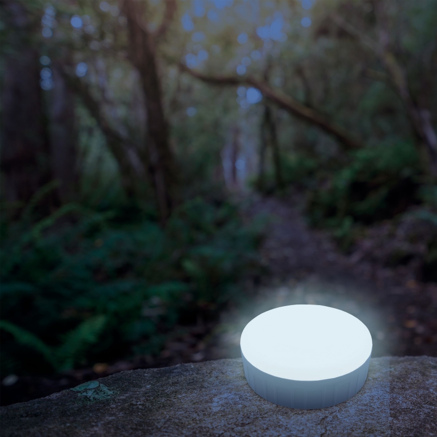 Prigušiva LED punjiva solarna lampa sa funkcijom powerbanke K3 LED/2W/5,5V 6500K IPX4 2400 mAh crna/bela