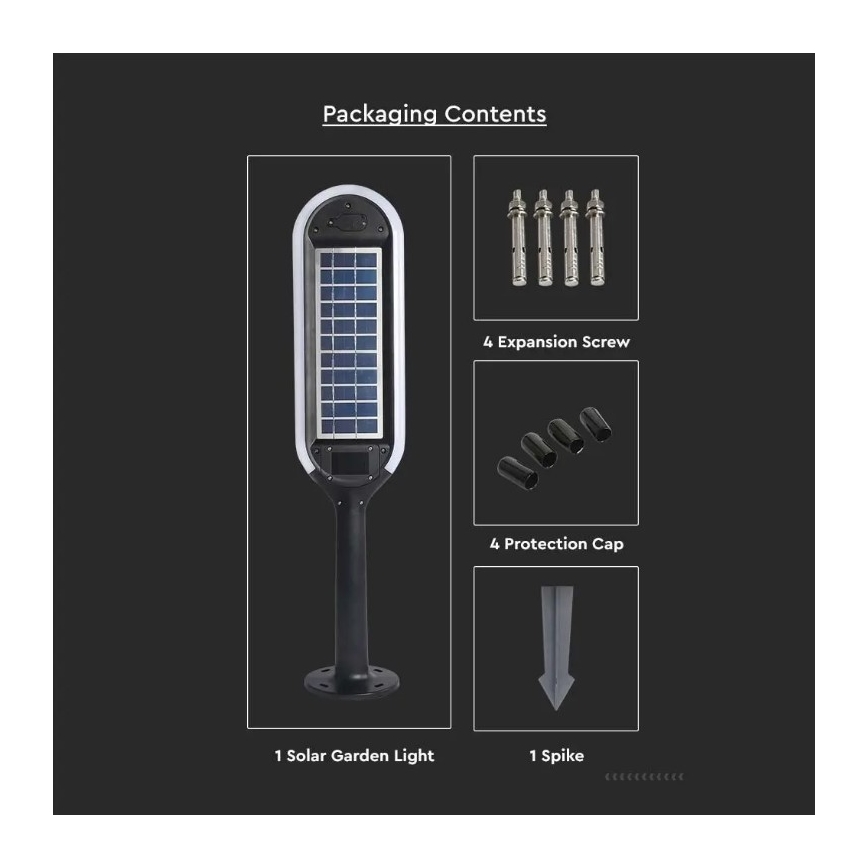 LED solarna lampa sa senzorom BOLLARD LED/5W/5,5V 70 cm 3000K IP65 2000 mAh