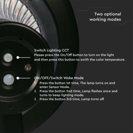 LED solarna lampa sa senzorom LED/15W/3,2V 4000K/6000K IP65 6000 mAh