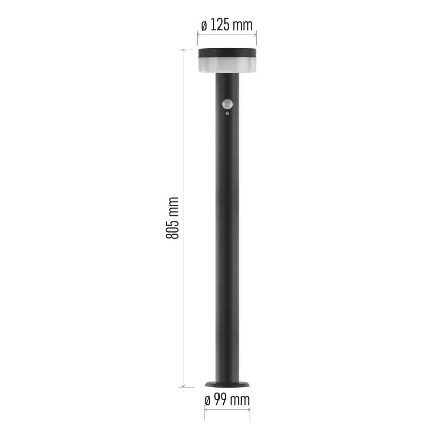 LED solarna lampa sa senzorom LED/2W/3,7V 1200 mAh IP44 80 cm