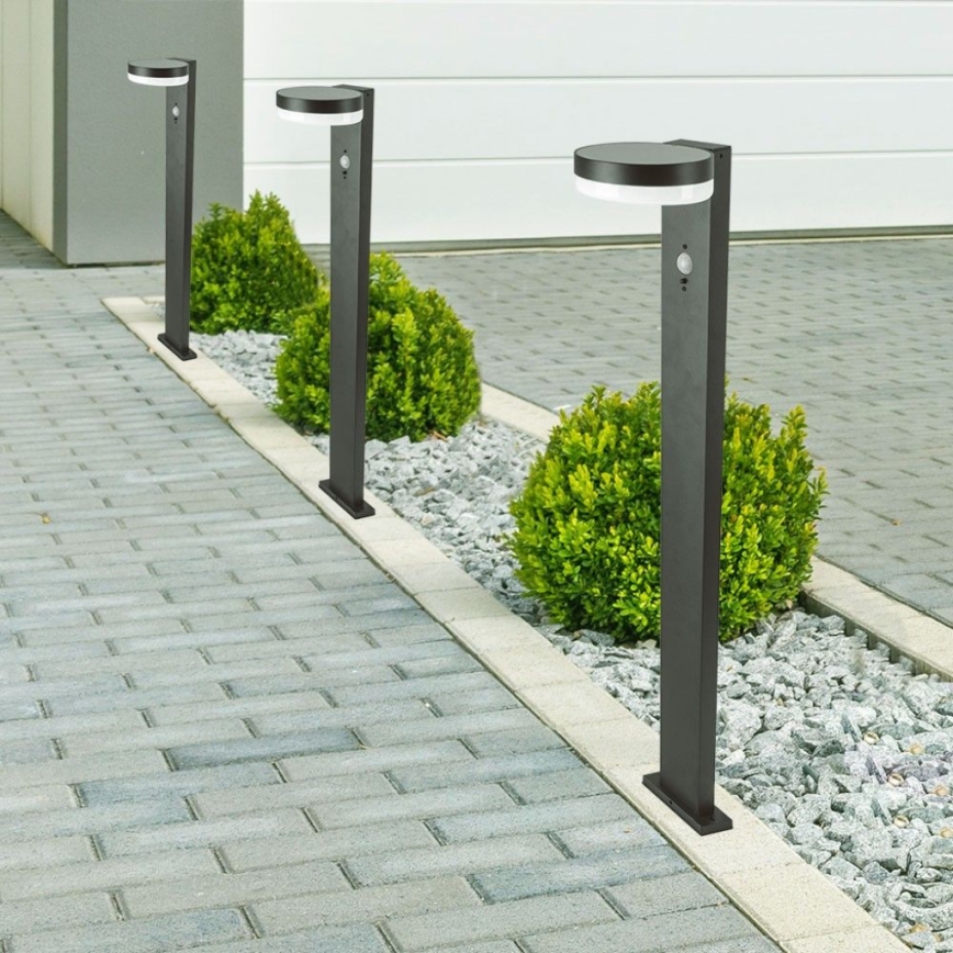 LED solarna lampa sa senzorom LED/2W/3,7V IP54 3000K 2200 mAh okrugla crna