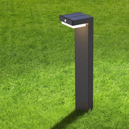LED solarna lampa sa senzorom MALI LED/4,5W/3,7V 2000 mAh IP44 crna