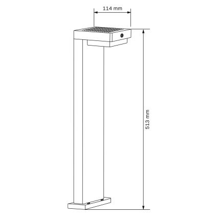 LED solarna lampa sa senzorom MALI LED/4,5W/3,7V 2000 mAh IP44 crna
