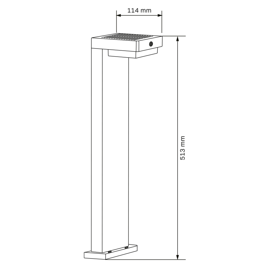 LED solarna lampa sa senzorom MALI LED/4,5W/3,7V 2000 mAh IP44 crna