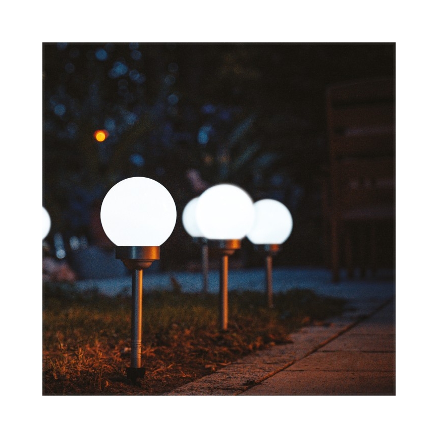 LED solarna lampa SPHERE LED/1,2V 4000K IP44 200 mAh prečnika 20 cm