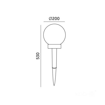 LED solarna lampa SPHERE LED/1,2V 4000K IP44 200 mAh prečnika 20 cm
