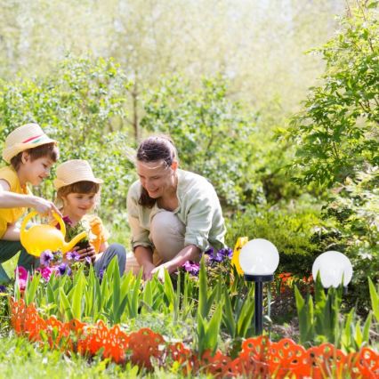 LED solarna lampa SPHERE LED/1,2V 4000K IP44 40 mAh prečnik 10 cm