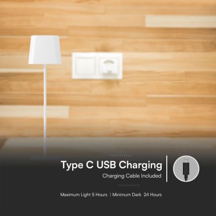 LED solarna prigušiva magnetna dodirna punjiva stona lampa LED/5W/5V 3000-6000K 3600 mAh IP65 bela