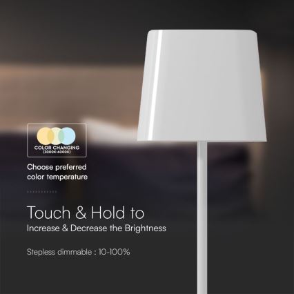 LED solarna prigušiva magnetna dodirna punjiva stona lampa LED/5W/5V 3000-6000K 3600 mAh IP65 bela