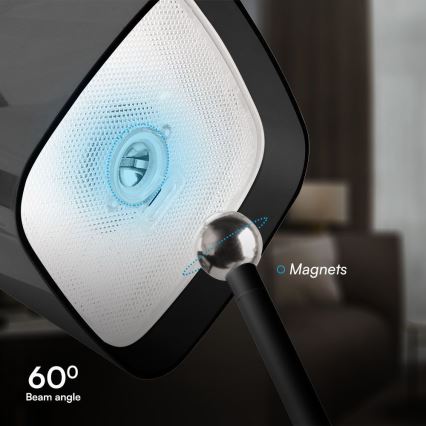 Solarna LED prigušiva magnetska dodirna punjiva stona lampa LED/5W/5V 3000-6000K 3600 mAh IP65 crna