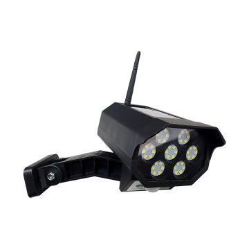 LED solarna maketa bezbednosne kamere sa senzorom LED/3,7V 1200 mAh IP44 crna + daljinski upravljač