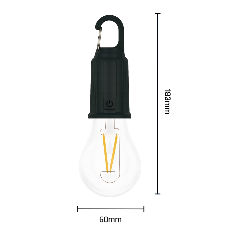 LED solarna punjiva svetiljka LUMINA LUMO LED/USB 300 mAh crna