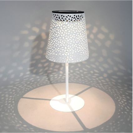 LED solarna stona lampa LUVETRA LED/1xAA 4000K IP44 200 mAh bela