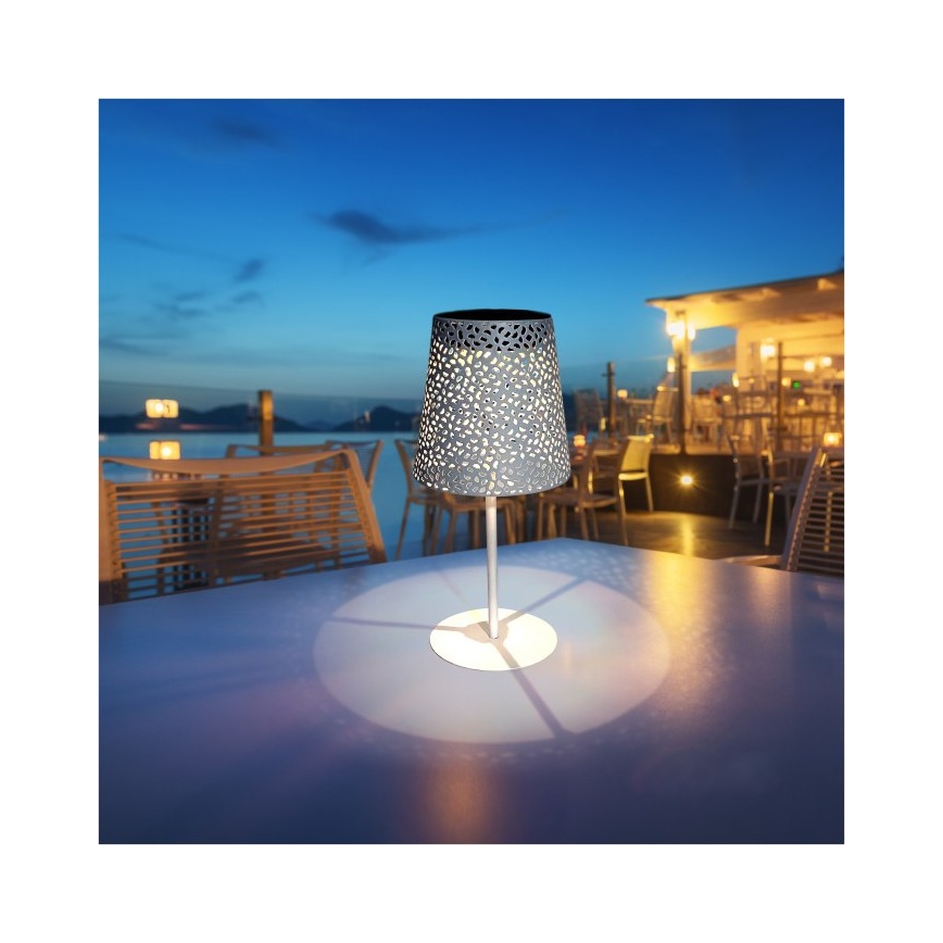 LED solarna stona lampa LUVETRA LED/1xAA 4000K IP44 200 mAh bela