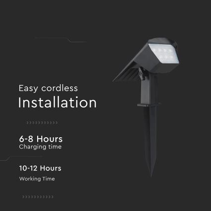LED solarna svetiljka 2u1 LED/1,3W/3,7V 3000/4000/6400K IP65 1200 mAh
