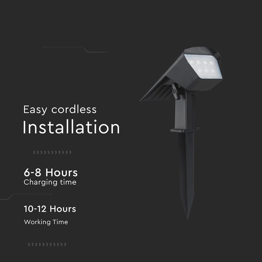 LED solarna svetiljka 2u1 LED/1,3W/3,7V 3000/4000/6400K IP65 1200 mAh