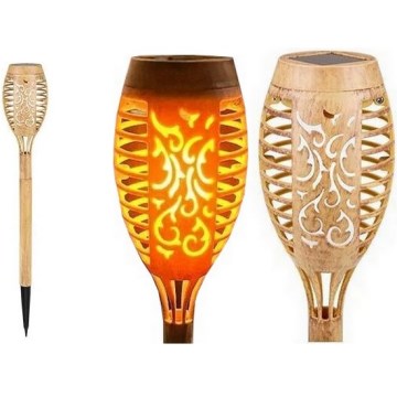 LED solarna svetiljka MINISPARK BAMBOO LED/1,8W/5,5V IP44 600 mAh bež