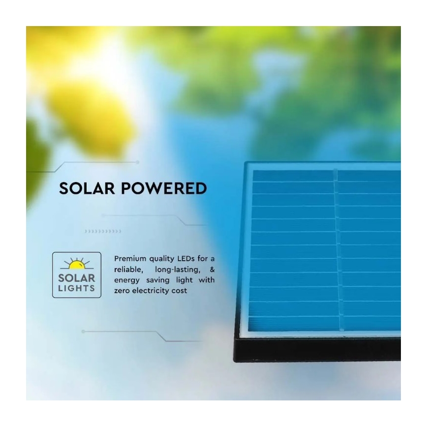 LED solarna svetiljka SPIKE LED/2W/5,5V IP65 3000K 1200 mAh