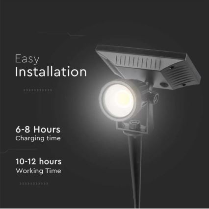 LED solarna svetiljka SPIKE LED/2W/5,5V IP65 3000K 1200 mAh
