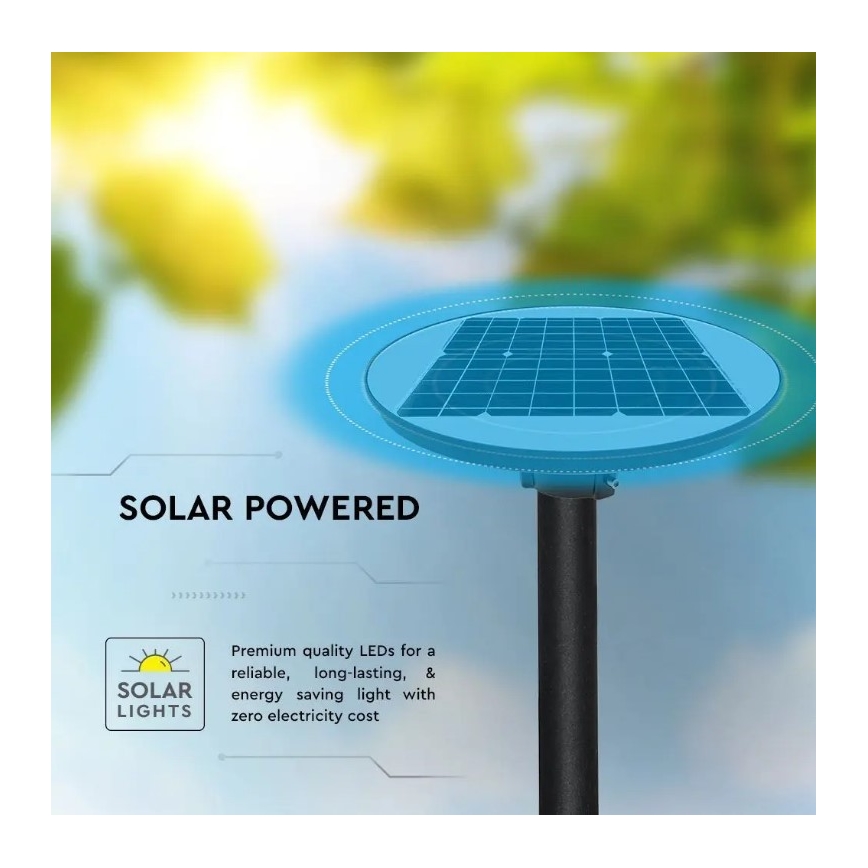 LED solarna ulična lampa sa senzorom LED/10W/3,2V 6500K IP65 25000 mAh + daljinski upravljač