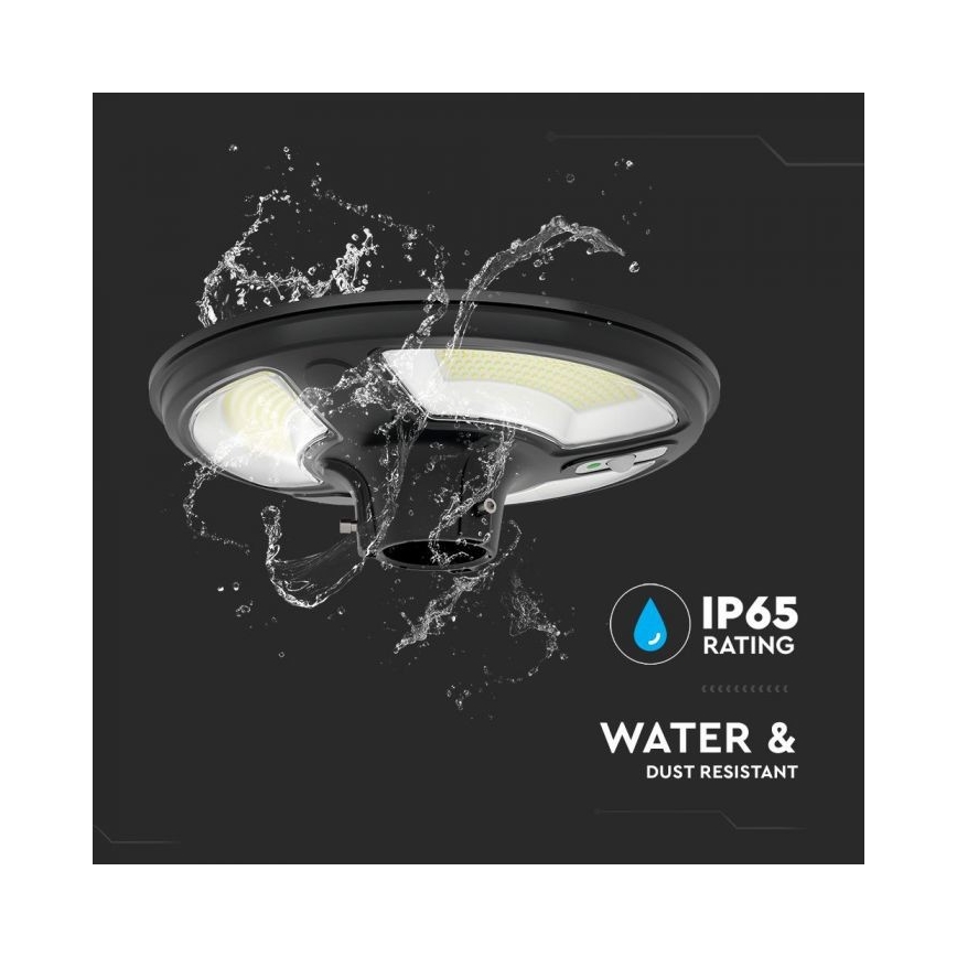 LED solarna ulična lampa sa senzorom, LED/10W/3,2V, IP65, 4000K, 15000 mAh + daljinski upravljač