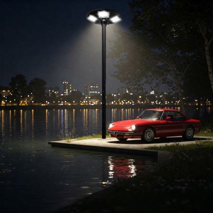 LED prigušiva solarna ulična lampa sa senzorom LED/22W/6V 18000 mAh 6500K IP65 crna + daljinski upravljač