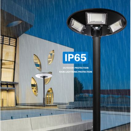 LED prigušiva solarna ulična lampa sa senzorom LED/22W/6V 18000 mAh 6500K IP65 crna + daljinski upravljač