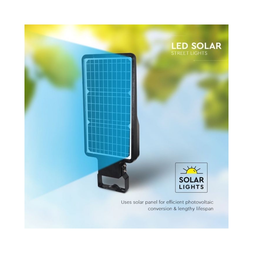 LED solarna ulična lampa sa senzorom LED/40W/9,6V IP65 6000K 12000 mAh + daljinski upravljač