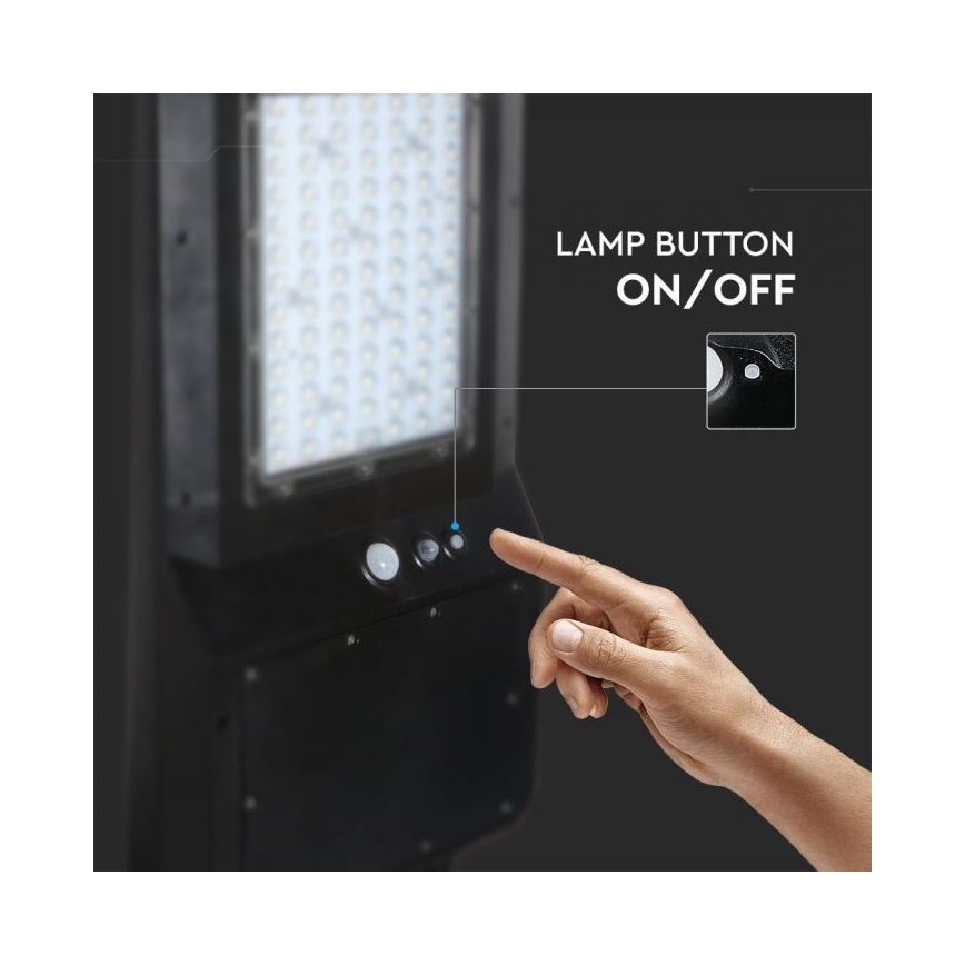 LED solarna ulična lampa sa senzorom LED/40W/9,6V IP65 6000K 12000 mAh + daljinski upravljač