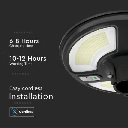 LED solarna ulična lampa sa senzorom LED/7,5W/3,2V 6500K IP65 + daljinski upravljač