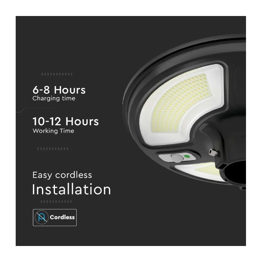 LED solarna ulična lampa sa senzorom LED/7,5W/3,2V 6500K IP65 + daljinski upravljač