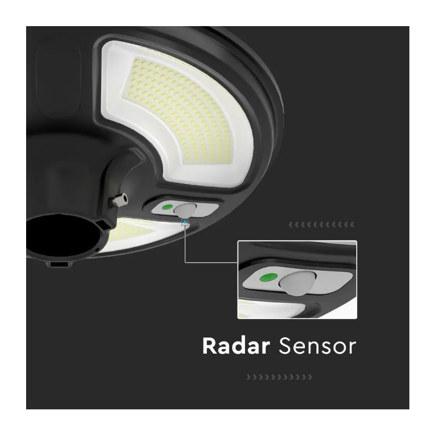 LED solarna ulična lampa sa senzorom LED/7,5W/3,2V 6500K IP65 + daljinski upravljač