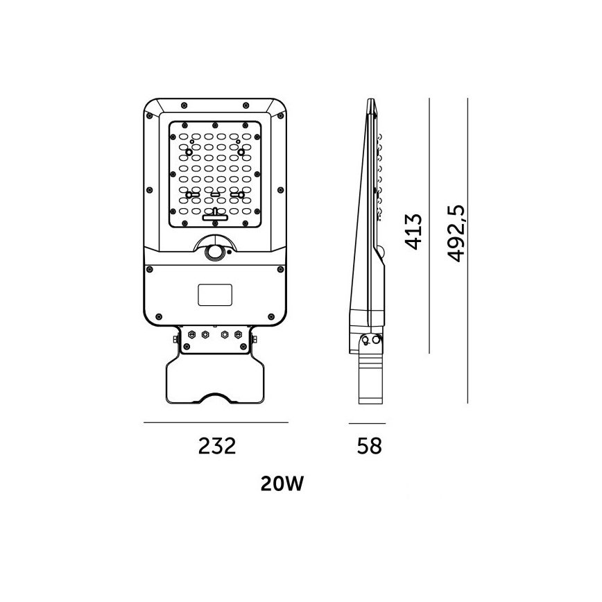 LED solarna ulična lampa sa senzorom STREET LED/20W/7,4V 3000/4000/6000K IP65 5400 mAh