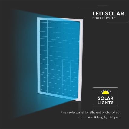 LED prigušiva solarna ulična lampa SAMSUNG CHIP LED/50W/6,4V 4000K IP65 30000 mAh + daljinski upravljač