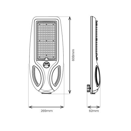 LED prigušiva solarna ulična lampa sa senzorom VENICE LED/200W/3,2V 12000 mAh IP65 crna + daljinski upravljač