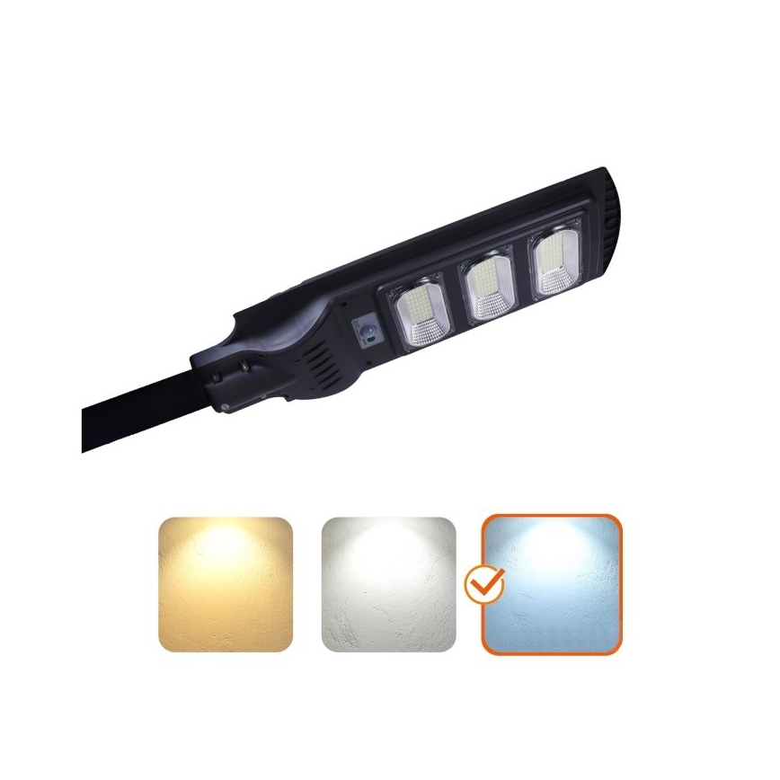 Prigušiva LED solarna ulična lampa sa senzorom pokreta i sumraka URBI LED/8W/3,2V 6500K IP54 10000 mAh + daljinski upravljač