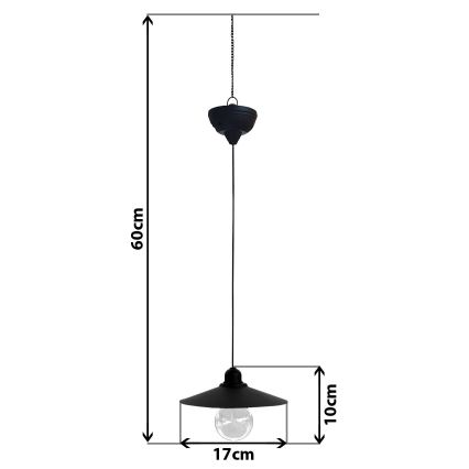 LED solarna viseća lampa na sajli DINA 1,2V 200 mAh IP44