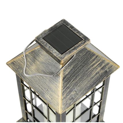 LED solarna viseća svetiljka LED/0,02W/1,2V 1xAA 2700K IP44 200 mAh patina