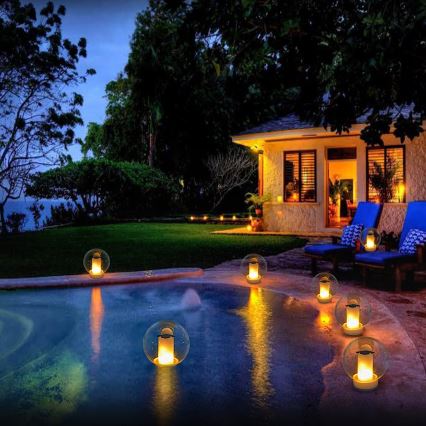 LED solarna vodootporna lampa LED/900mAh IP68 bela