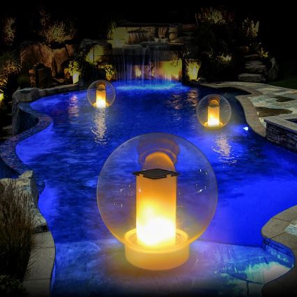 LED solarna vodootporna lampa LED/900mAh IP68 bela